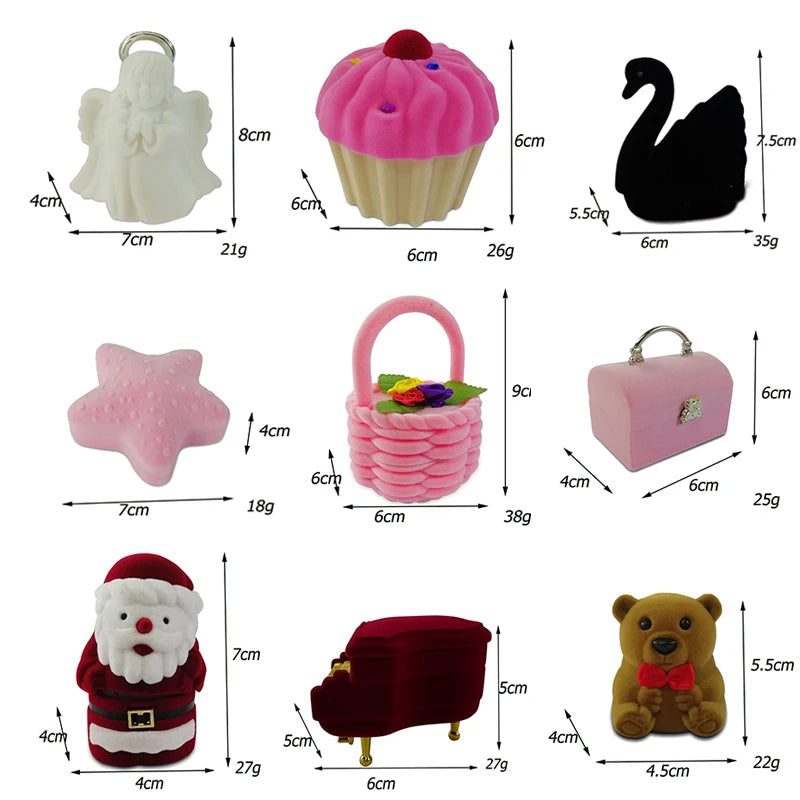 Creative Velvet Jewelry Box Mini Container Ring Box Earrings Rings Storage Box Small Accessories Display Gift Box Good Vibrations