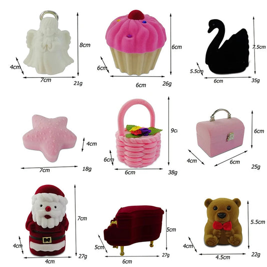 Creative Velvet Jewelry Box Mini Container Ring Box Earrings Rings Storage Box Small Accessories Display Gift Box Good Vibrations