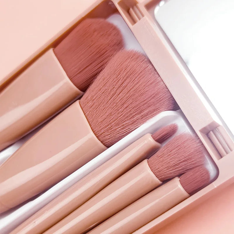 Makeup Brushes Set Travel 5-Piece Multi-Function Synthetic Hair Fan Brush Cosmetic Kit for Powder Blush Foundation Eye Shadow Good Vibrations
