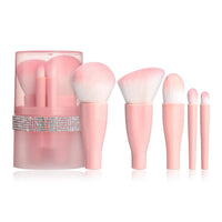 Premium Synthetic Hair Mini Handle Makeup Brush Set Foundation Powder Concealer Eye Shadows Travel Pink Makeup Brushes With Case Good Vibrations