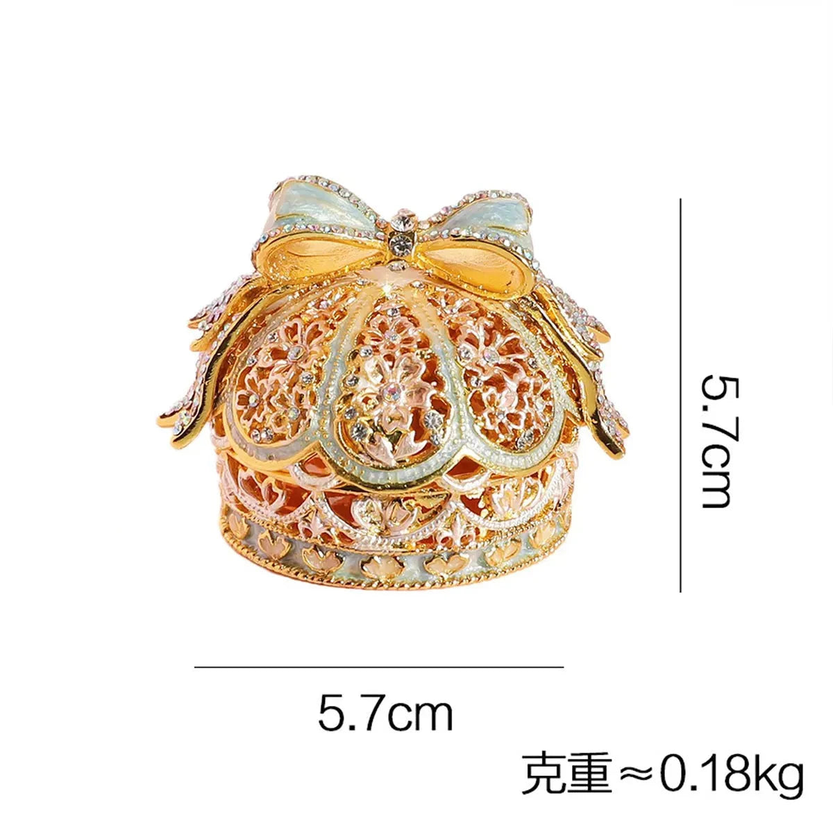 Alloy Enamel Jewelry Box European Princess Bowknot Crown High-end Jewelry Ring Wedding Ring Jewelry Storage Box Good Vibrations