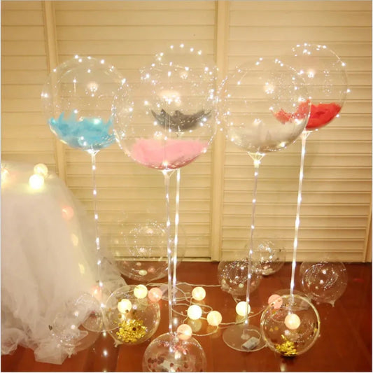DIY Wedding Decoration Children's Birthday  Helium  Bobo Feather Transparent PVC Balloon Party Anniversary Good Vibrations