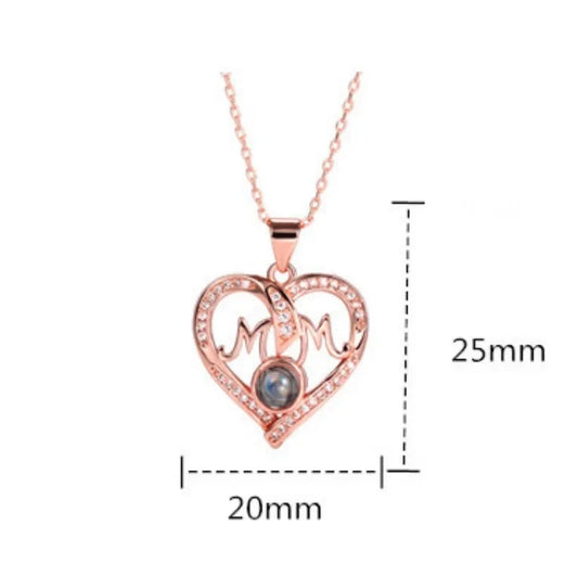 SSeeSY Hot Sale Personalized Custom Design Gemstone Copper Fashion Jewelry Mothers Day Gift Heart Pendant Mom Necklace for Women Good Vibrations