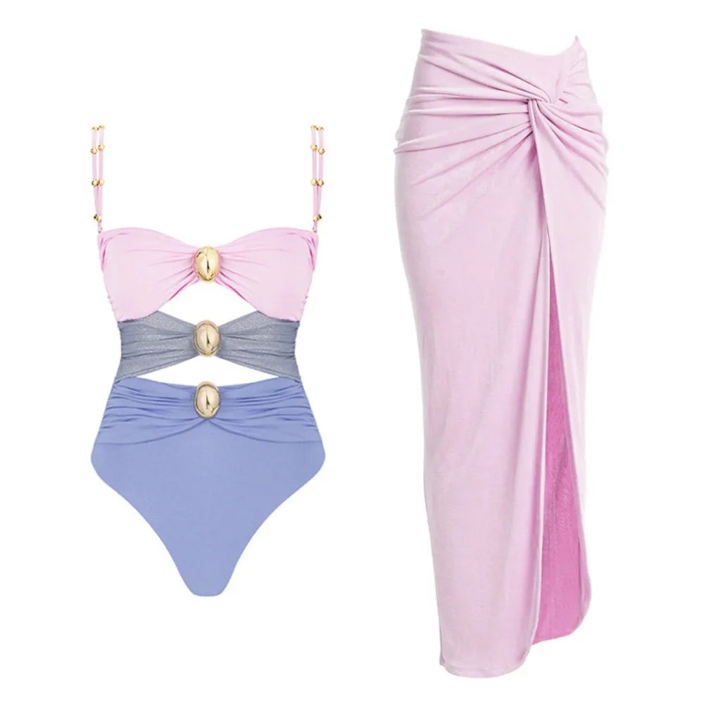 SM2114 Kimshein Fashion High Quality New Women Outfits Cover Swimwear Women Casual Bodysuit Swimsuit Good Vibrations