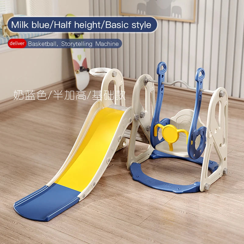 Children's Indoor Playground Equipment Plastic Swing and Slide Combination Playhouse with Ball Pit for Home or School Use Good Vibrations