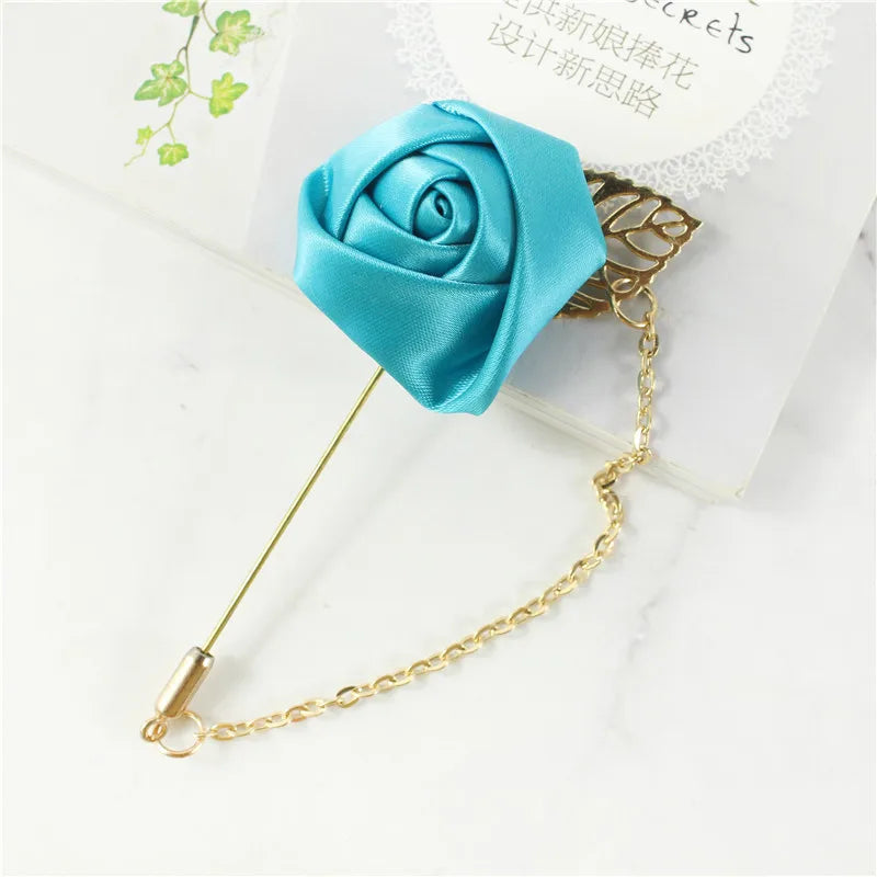 YO CHO Groom Boutonniere Corsage Pins Wedding Silk Flower Groomsman Boutonnieres Buttonhole Wedding Flowers Marriage Accessories Good Vibrations