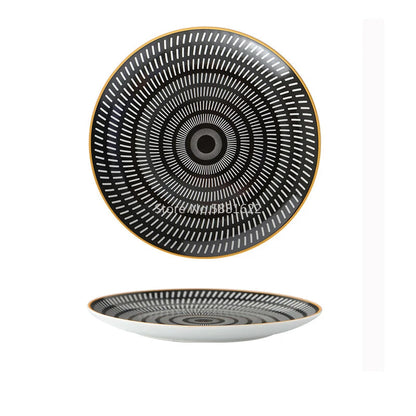 Tableware Ceramic Dinner Plate Set Dish 8/10 Inch Porcelain Cute Dessert Plate Dinnerware Geometric Western Food Steak Plate Good Vibrations