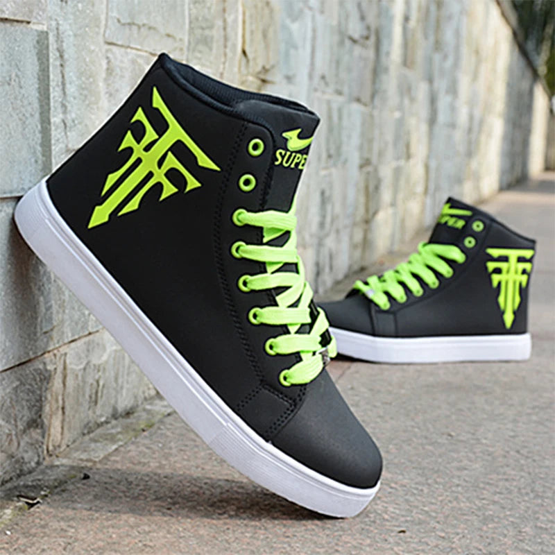 Vulcanized Sneakers Male Comfortable High Top Shoes Men Autumn Spring 2022 Fashion Mens Shoes Vulcanize Shoes Good Vibrations