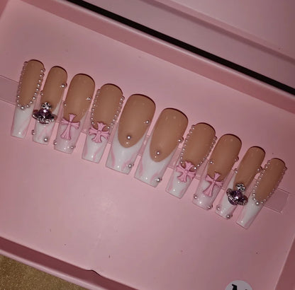 High Quality Multiply Designs 3D Handmade Customize Salon Press on Nails Acrylic Materials Set Good Vibrations