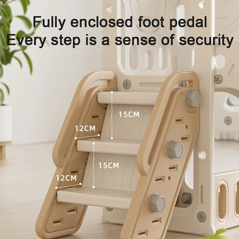 Feelbaby White Plastic Indoor Playground Set Swings Slide for Kids Home Garden Use-PE Material for Educational Shopping Mall Use Good Vibrations