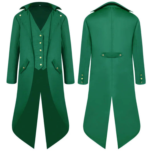 S-5XL PLUS SIZE Men's Steampunk Vintage Tailcoat Jacket Gothic Victorian Frock Coat Uniform Halloween Costume Ecoparty Good Vibrations