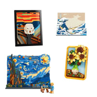 New Arrival Van Gogh's Starry Night 3D Painting Micro Blocks Montessori Toy Kids Artwork Frame for Home Decor Good Vibrations