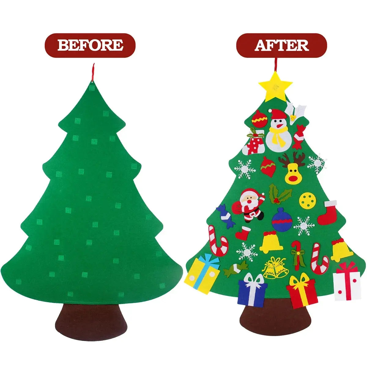 Kids DIY Felt Christmas Tree Merry Christmas Decorations For Home 2025 Christmas Ornaments Navidad 2026 New Year Gifts Xmas Tree Good Vibrations