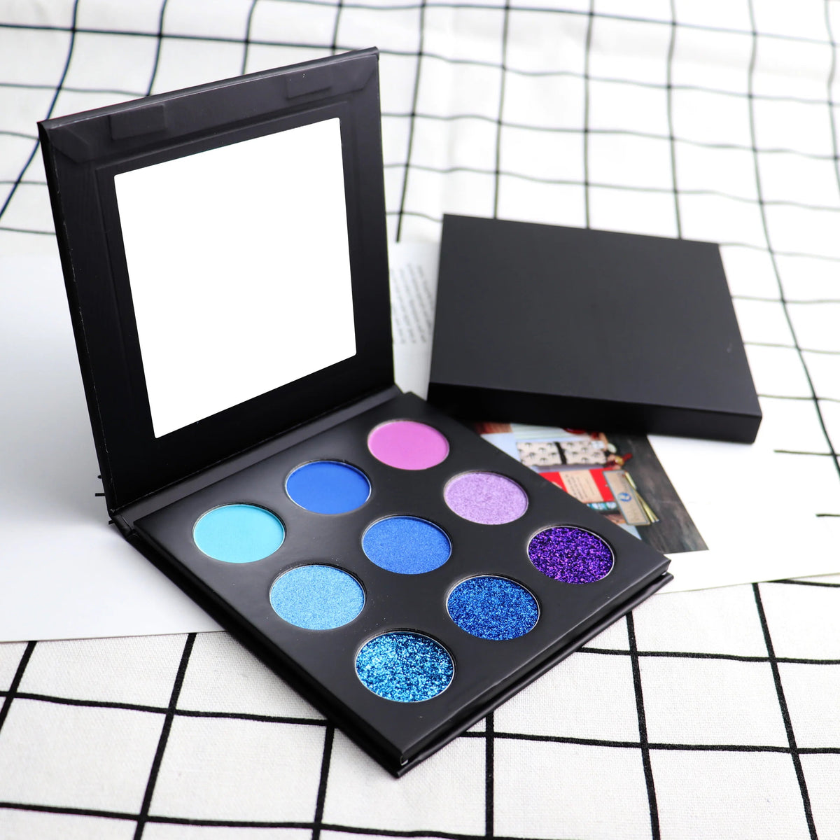 Wholesale Factory Custom Logo Vegan Waterproof Eye Shadow Palette Private Label Shape DIY Shimmer Matte Glitter Eyeshadow Good Vibrations