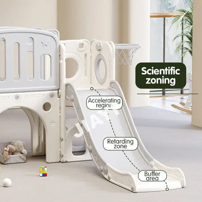 Plastic Swing Set with Slide and Playhouse for Outdoor Kids' Play for Gardens Sports Parks Schools Good Vibrations