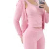 Custom High Waisted Tracksuit Casual Solid 3pc Women Set Jogger Skiny Long Sleeve 3 Piece Suit Fall Clothing for Women Ladies Good Vibrations