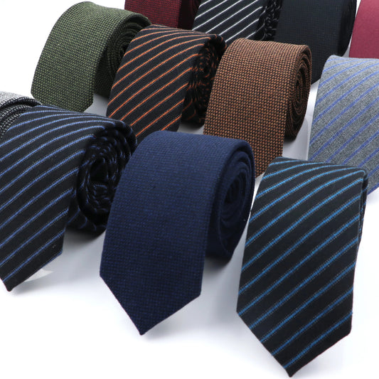 Mens Tie Imitation Cashmere Classic 6cm Skinny Casual Necktie Cotton Handmade For Wedding Party Dinner Striped Plaid Tie Gift Good Vibrations