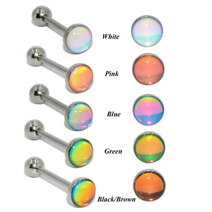 1PC Surgical Steel Tongue Barbell Ring Tongue Piercing Tongue Rings Flash Film Bling Bling Helix Stud New Body Piercing Jewelry Good Vibrations