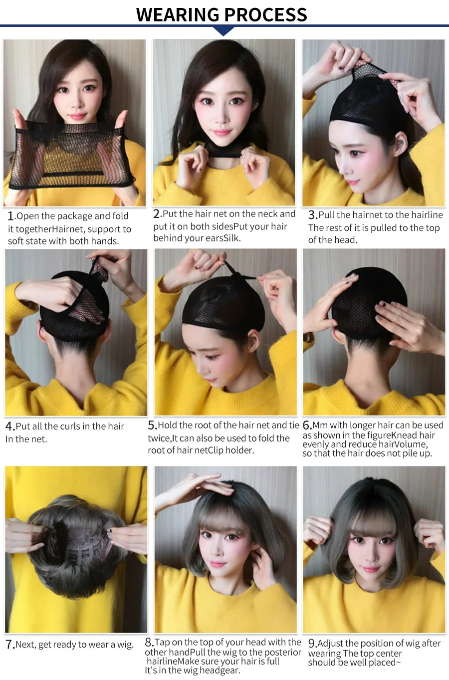 7JHHWIGS Long Wavy Synthetic Black Wigs For Women With Fringe Fashion Heat Resistant Mid-Length Daily Straight Light Brown Hair Good Vibrations