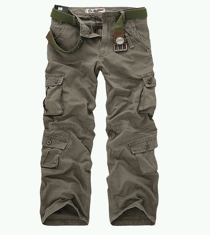 spring Autumn washing Multi-pocket camouflage overalls men cotton uniform pants men baggy cargo pants men,size 28-40 Good Vibrations