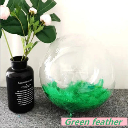 DIY Wedding Decoration Children's Birthday  Helium  Bobo Feather Transparent PVC Balloon Party Anniversary Good Vibrations