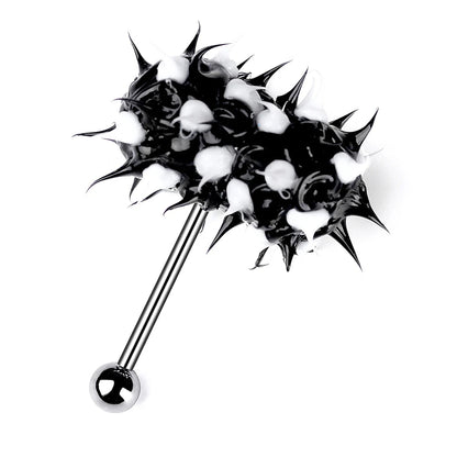With Battey Vibrating Tongue Ring 16G Surgical Steel Tongue Piercing Ring Vibrated Tongue Piercing Bar Body Jewelry Lengua Sexy Good Vibrations Adult Super Store