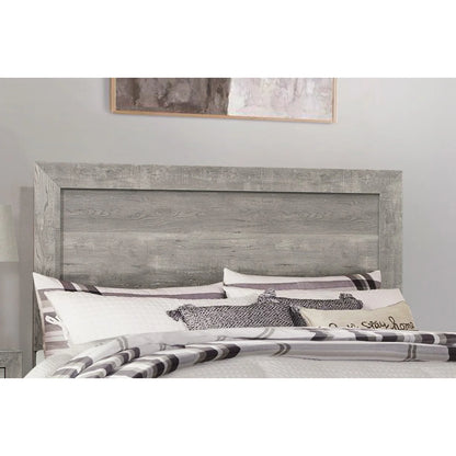 DB Rustic Gray Finish Wooden Full Size Panel Bed Bedroom Furniture in a Box Includes Mattress Good Vibrations