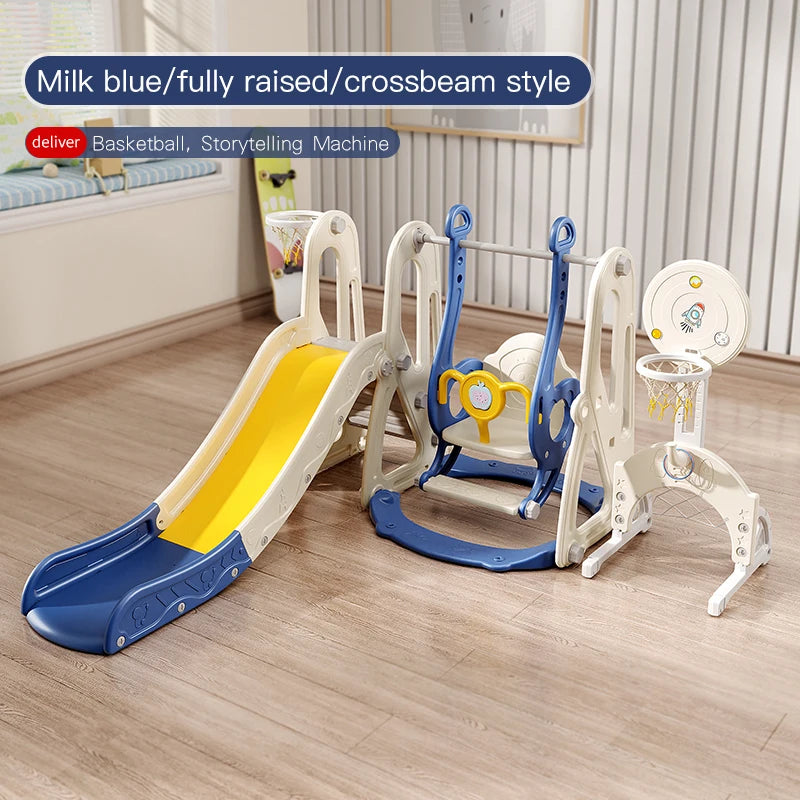 Children's Indoor Playground Equipment Plastic Swing Slide Set & Playhouse Combination for Park Usage Inflatable Type Good Vibrations