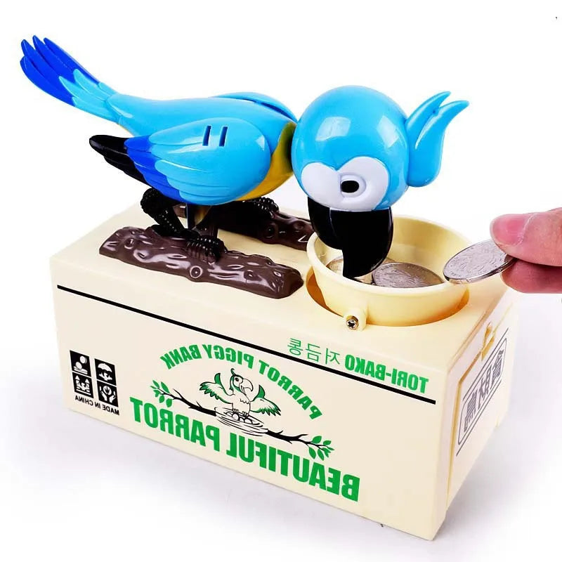 Gifts for children, birds, money, piggy bank, greedy, greedy, bird, parrot, piggy bank, children's room decoration Good Vibrations