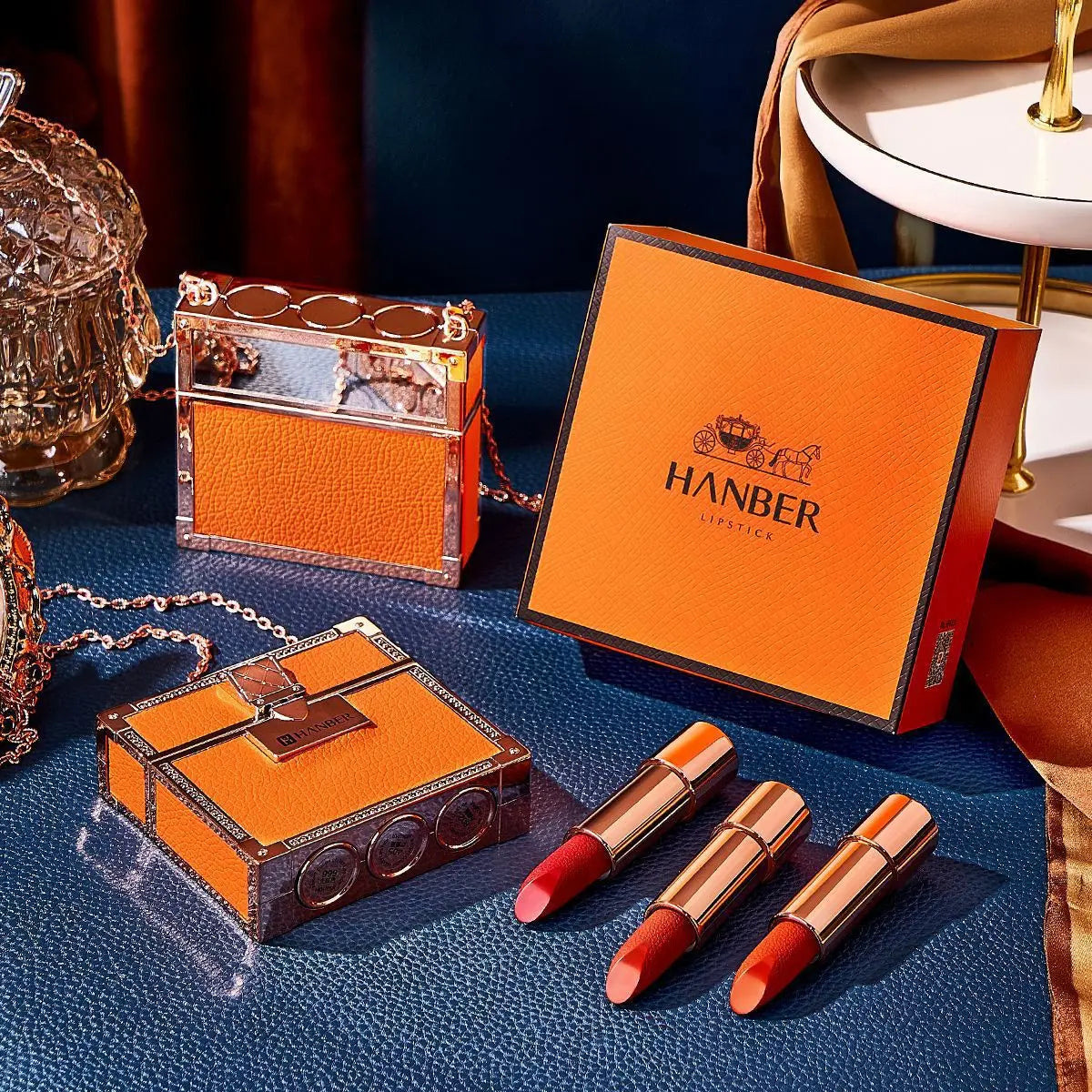 Luxury Pet Leather Bag Lipstick Set Non-Stick Cup Non-Fading Lip Balm Gift Box Lip Stick Full Set Wholesale Good Vibrations