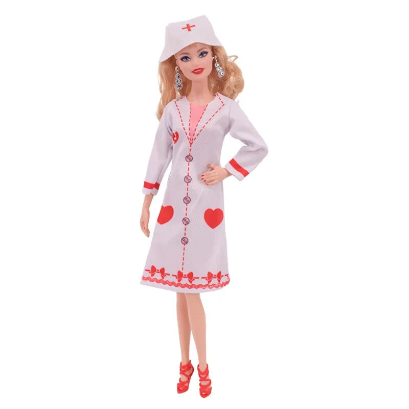 Doctor And Nurse Clothes, Mini Medical Equipment,Protective Suit,Uniform Suitable For 11.5 Inch Ken & 30cm Doll Accessories Good Vibrations