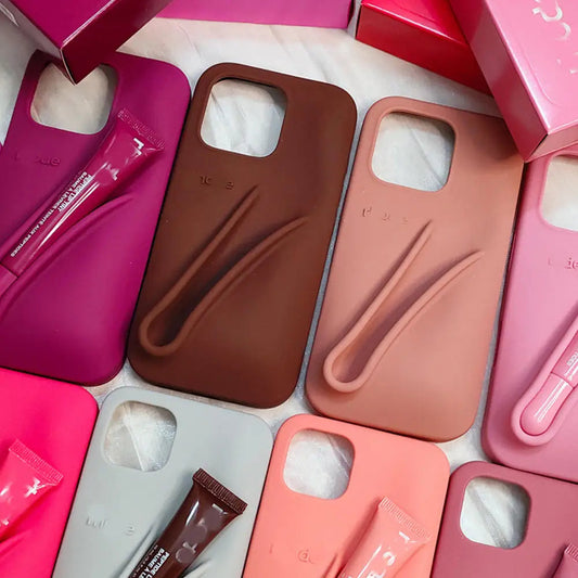 1:1 Top Quality Rhod Portable Lip Gloss Holder Case for iPhone 15 16 Pro Max 14 13 12 11 Lipstick Soft Silicone Lip Balm Cover Good Vibrations