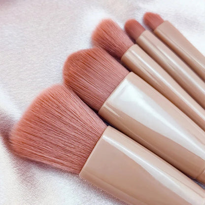 Makeup Brushes Set Travel 5-Piece Multi-Function Synthetic Hair Fan Brush Cosmetic Kit for Powder Blush Foundation Eye Shadow Good Vibrations