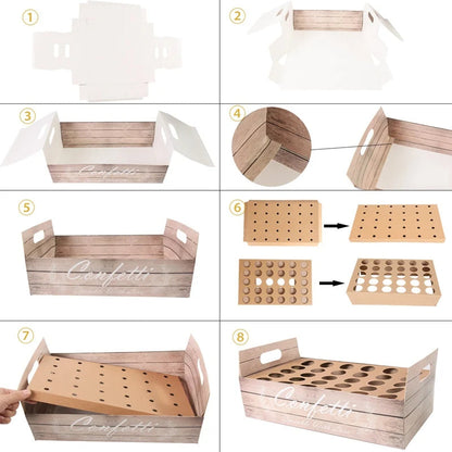 Kraft Paper Wedding Tray Confetti Cone Stand Box Tray Rustic Wedding Decoration Wedding Confetti Cones Wedding Cones  Set supply Good Vibrations