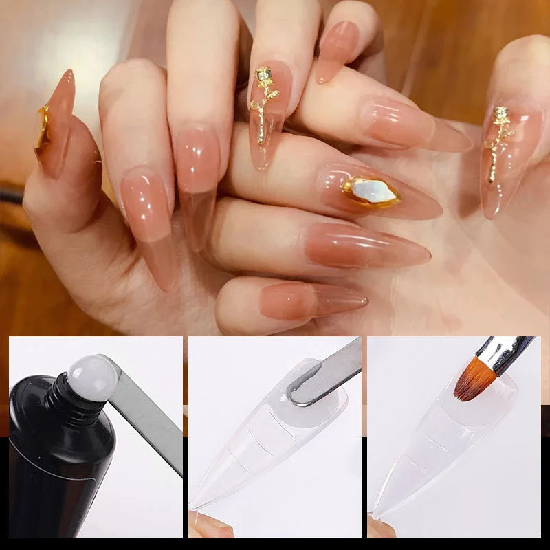100Pcs/box Full Cover Sculpted Nail Tips Fake Finger Nails Extension Tip Quick Building Mold False Tips For Manicuring Tool Set Good Vibrations