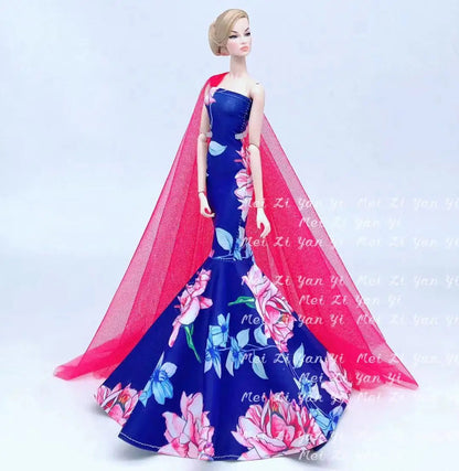 hot Wedding Dress for 30cm bjd Doll Princess Evening Party Clothes Wears Long Dress Outfit Set 30cm 1/6 clothes accessories Good Vibrations