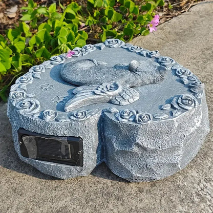 Angel Cat Memorial Statue Commemorates Our Lost Fur Baby, Cat Figurines Is Placed in the Outdoor Garden or Tombstone Good Vibrations