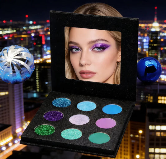 Wholesale Factory Custom Logo Vegan Waterproof Eye Shadow Palette Private Label Shape DIY Shimmer Matte Glitter Eyeshadow Good Vibrations