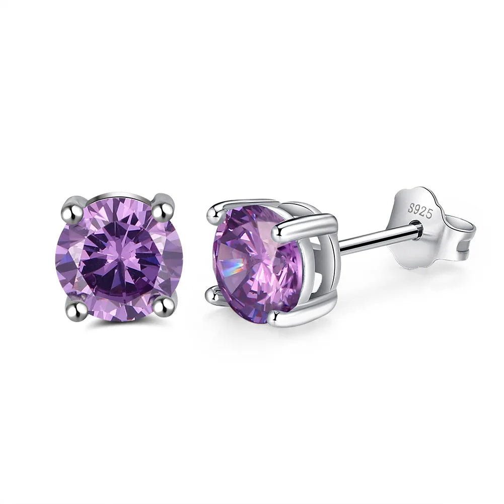 High Quality 925 Sterling Silver Simple and Stylish Four-claw Set with Zirconia Earring Wedding Jewelry for Women Men Wholesale Good Vibrations