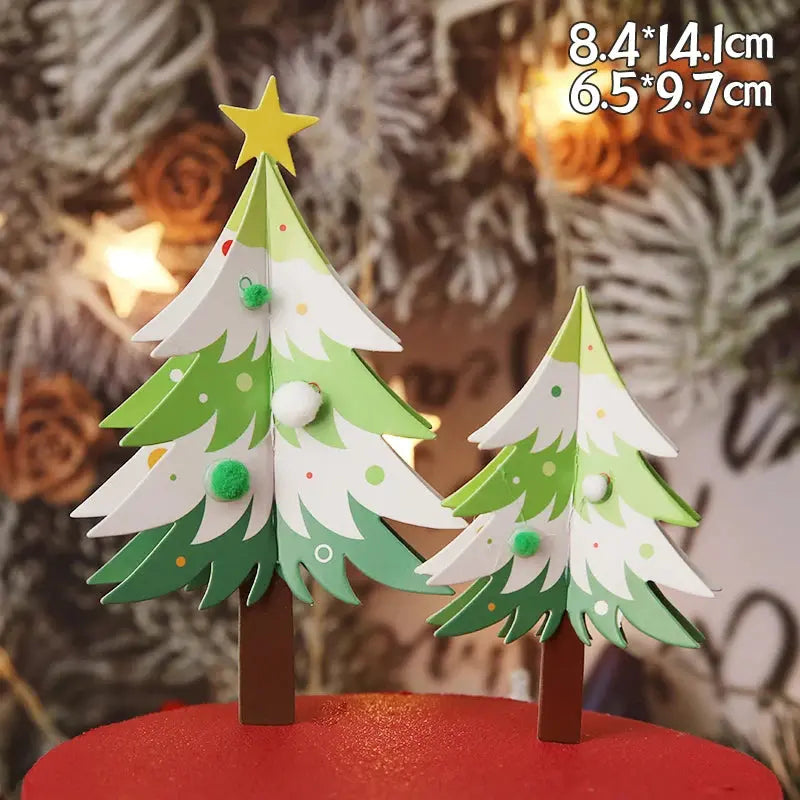 Christmas Cake Toppers Resin Santa Claus Cake Decor Xmas Tree Cupcake Dec Merry Christmas Decor For Home Happy new Year Gifts Good Vibrations