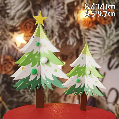 Christmas Cake Toppers Resin Santa Claus Cake Decor Xmas Tree Cupcake Dec Merry Christmas Decor For Home Happy new Year Gifts Good Vibrations