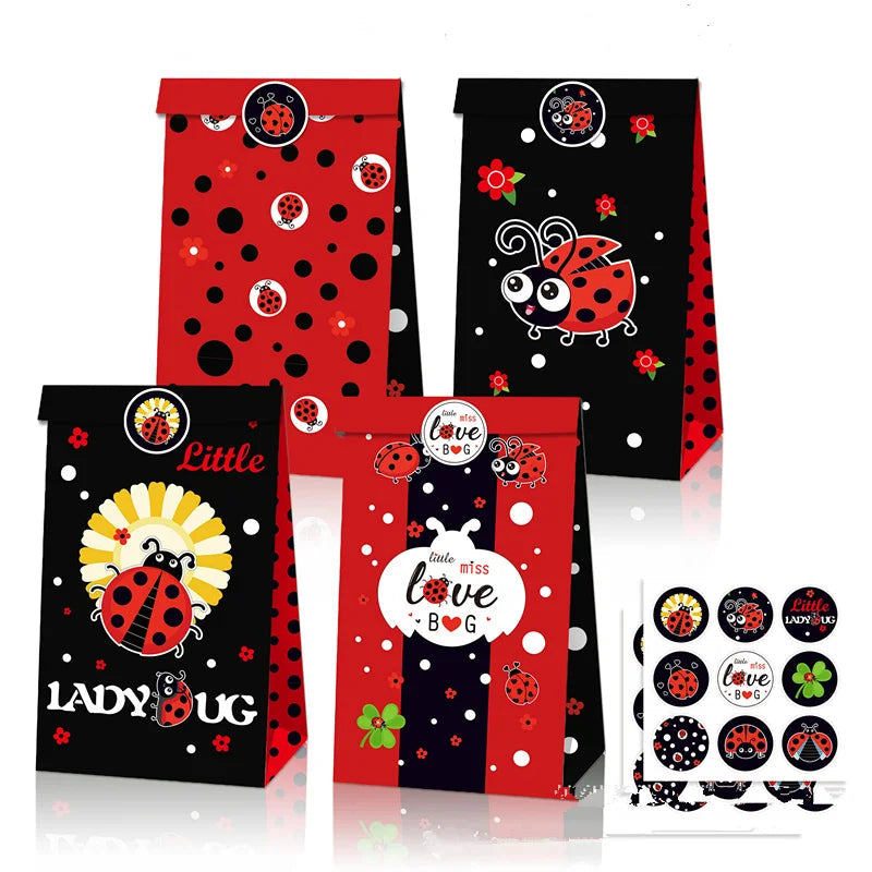 Cartoon Ladybug Theme Birthday Supplies Tablecloth Paper Plate Cup Banner Balloon Party Decoration Set Baby Shower Decoration Good Vibrations