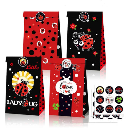 Cartoon Ladybug Theme Birthday Supplies Tablecloth Paper Plate Cup Banner Balloon Party Decoration Set Baby Shower Decoration Good Vibrations
