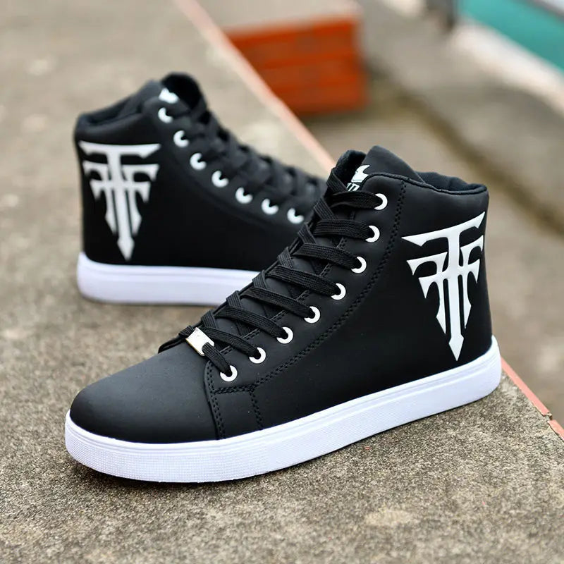 Vulcanized Sneakers Male Comfortable High Top Shoes Men Autumn Spring 2022 Fashion Mens Shoes Vulcanize Shoes Good Vibrations