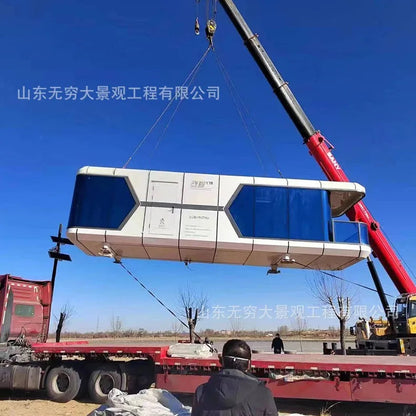 Desert Camping Accommodation Space Capsule Hotel View Sunshine Room Luxury Steel Structure Triangle Bed & Breakfast Room Good Vibrations