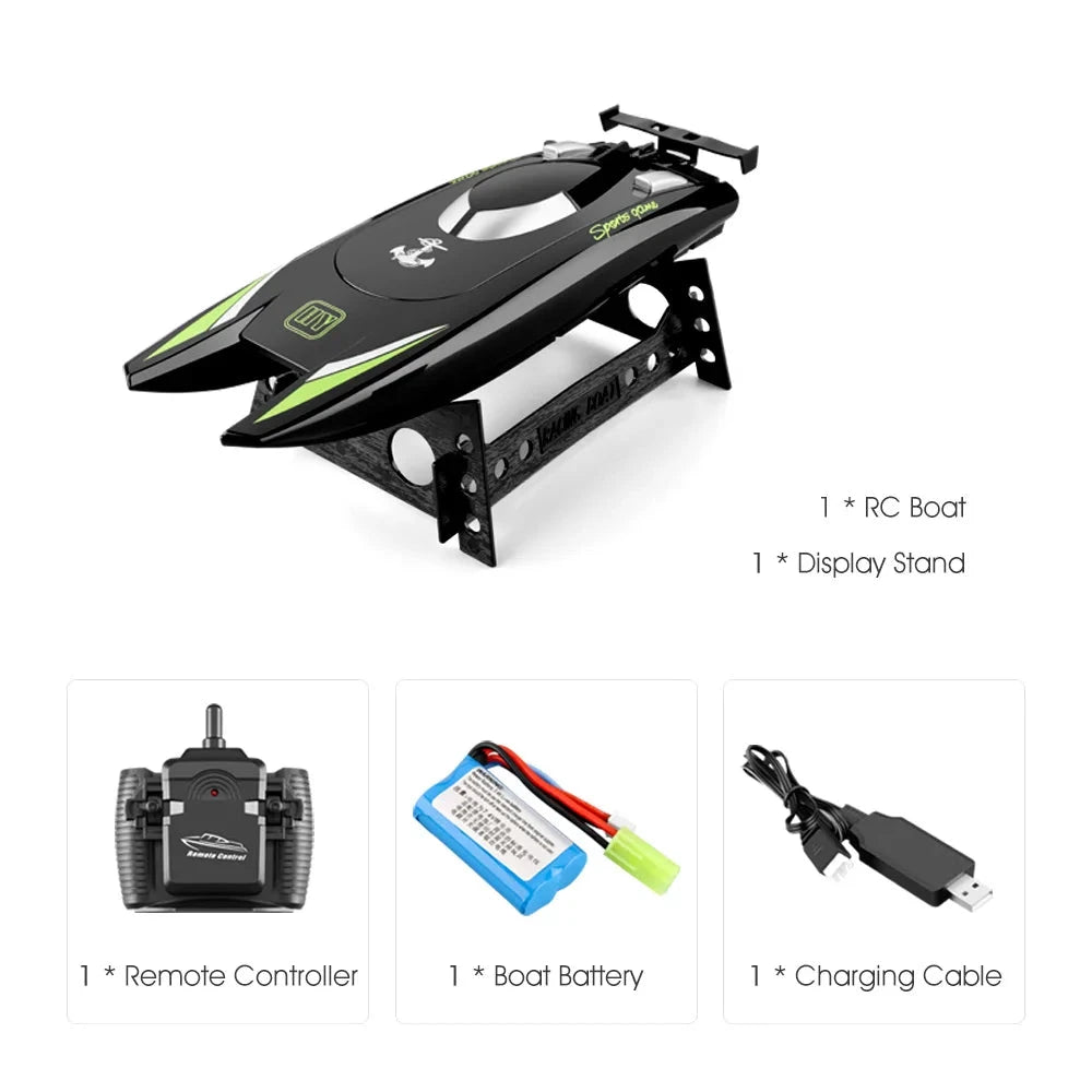 30Km/h Racing Boat 2.4G Radio controlled Rc Boat High Speed Speedboat 20Mins 2Ch Dual Motor Waterproof  Ship Boys Christmas gift Good Vibrations