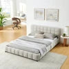 European Modern Style Tufted Queen/King Size Bedframe Low Height Floor Bed Base Wooden Platform Bed Good Vibrations