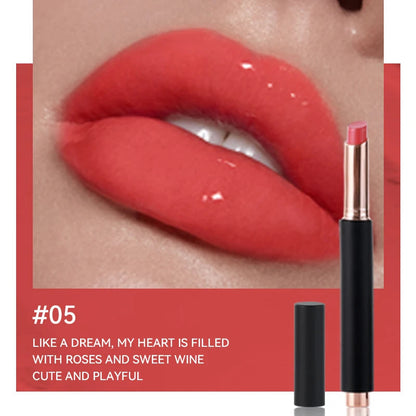 Custom Private Label Press Glossy Lip Stick Hydrating Moisturizing Plumping Vegan Non-drying Lipstick Nourishing Lip Stain Good Vibrations