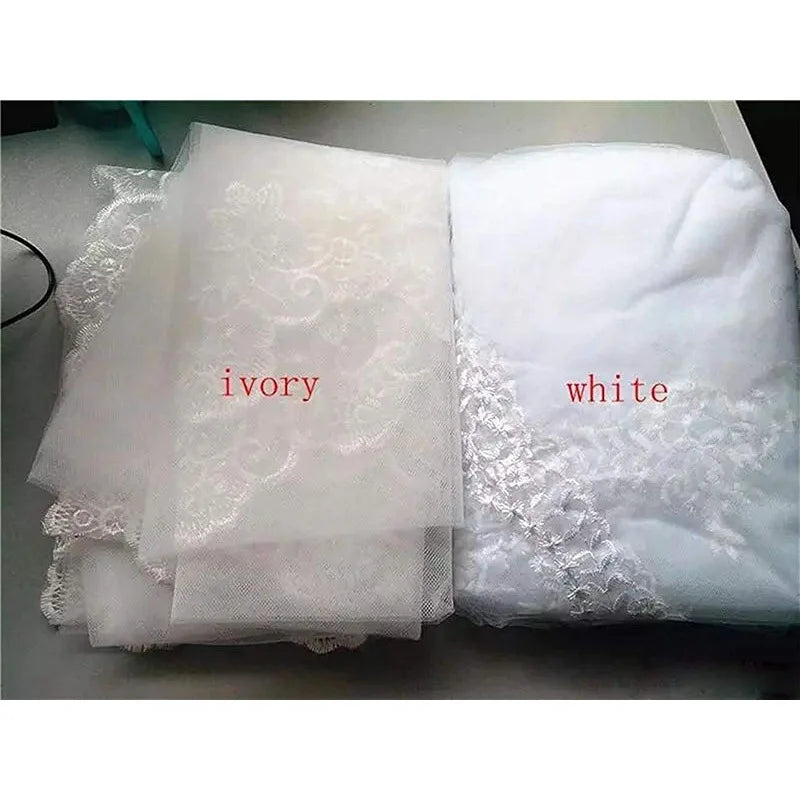 LUOXIN Hot Sell Latest Long Tulle Wedding Bridal Veil Lace Wedding Veil Good Vibrations