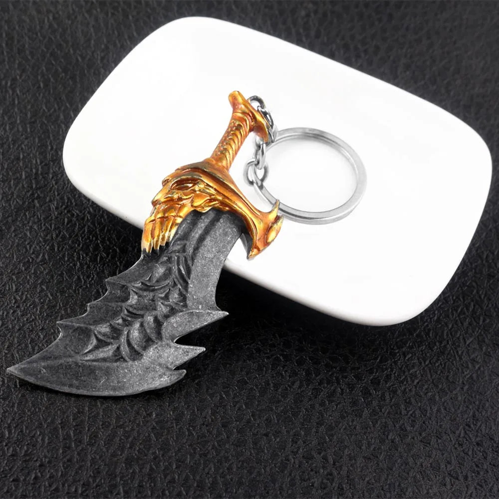 New God of War 4 Kratos Sword Keychain Pendant Keyring Jewelry Men And Women Car key chain Accessories Good Vibrations
